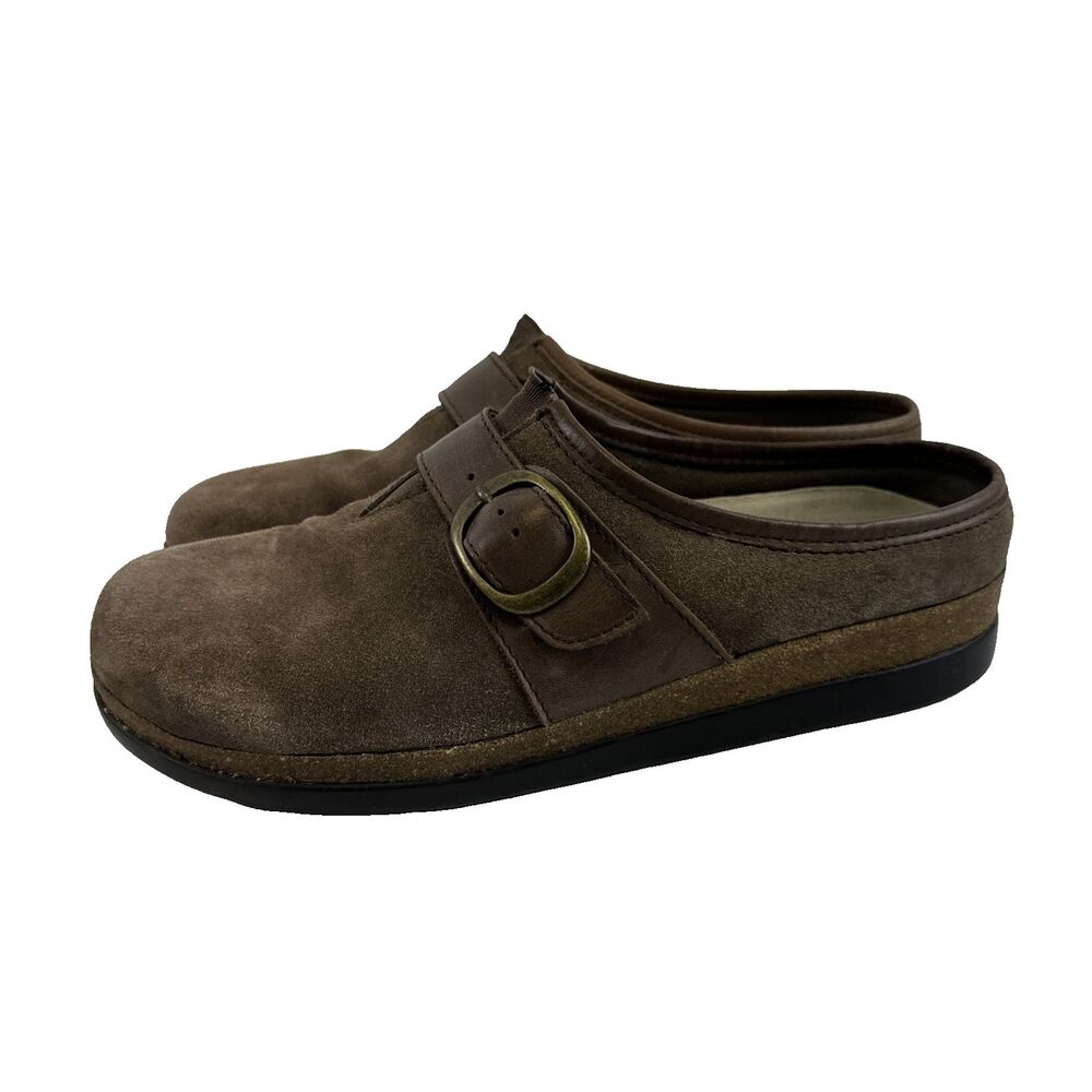 Eurostep‎ Delorean Mule Brown Suede Slip On Comfort Cushion Slip On Womens 9.5